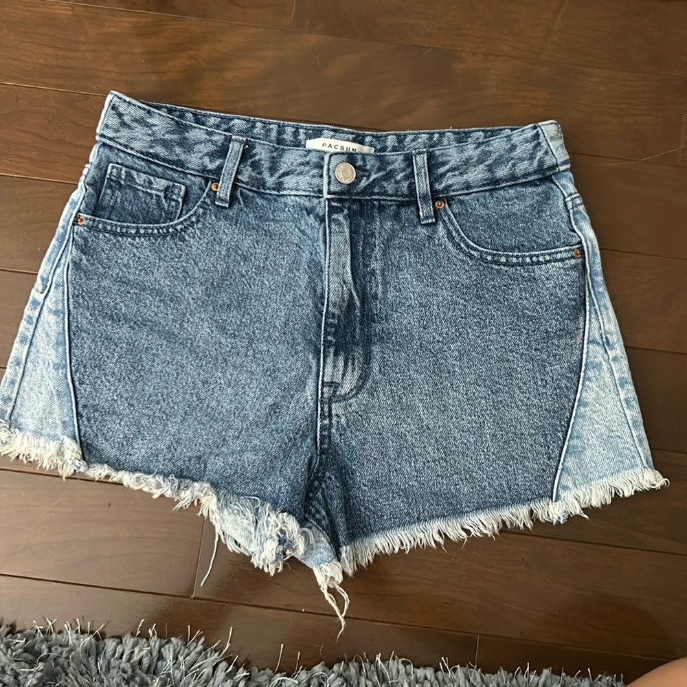 PACSUN high rise festival, multi-wash denim short